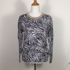 Michael Kors animal-print crewneck light sweater